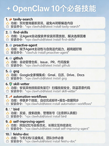 OpenClaw的10个必备技能