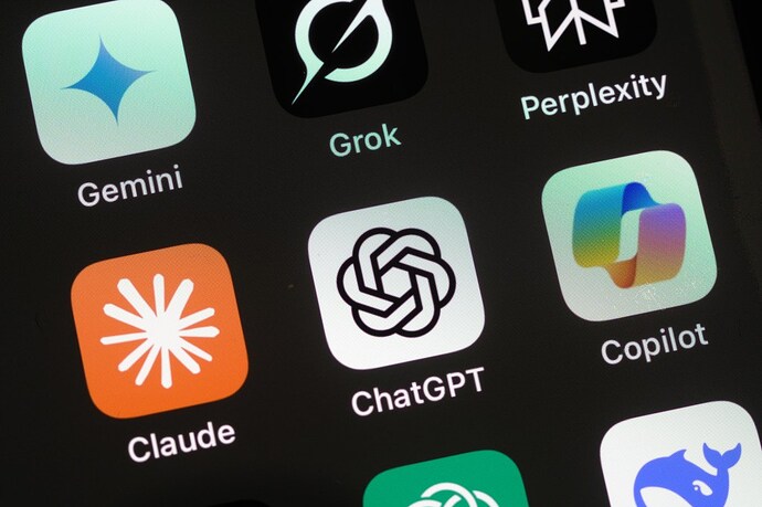 Image 6: Apple iPhone screen with Artificial Intelligence icons.