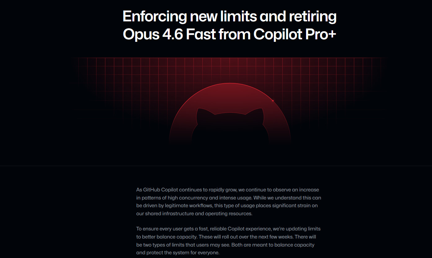 GitHub 暂停 Copilot Pro 新用户免费试用、Pro + 用户下线 Opus 4.6 Fast 模型 - 综合交流大区 ...